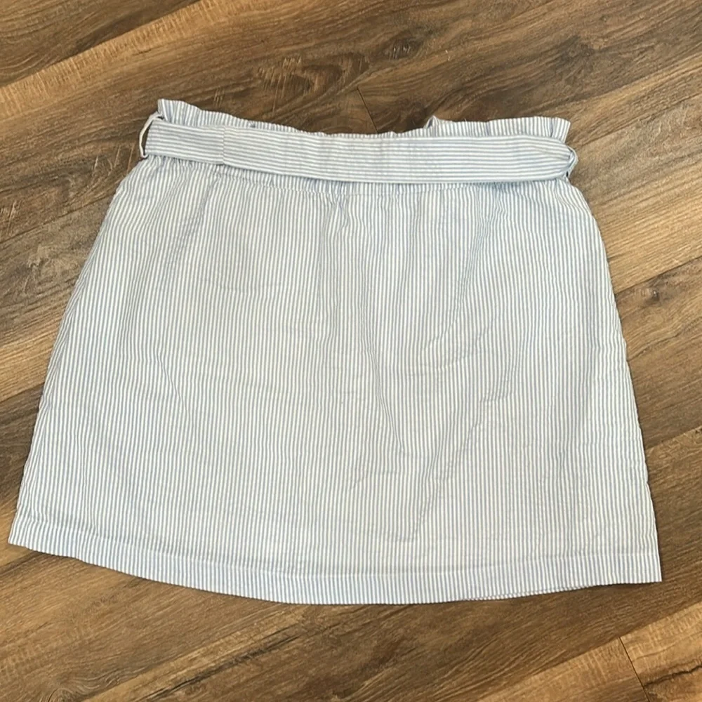 Mud Pie blue & white gingham pattern lined Skirt size medium